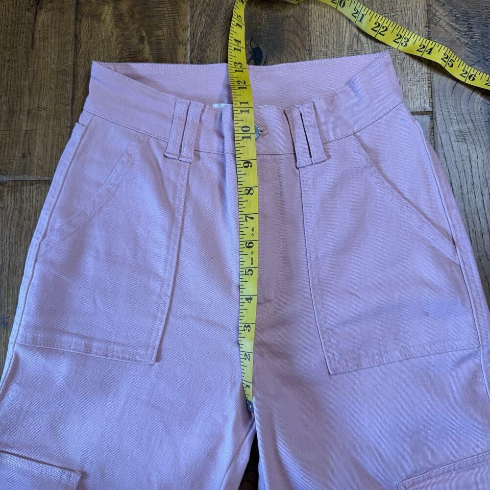 Altar'd State Pink Flare Cargo Pants Women's Size XS Boho Wide Leg Inseam 31" - Picture 4 of 7